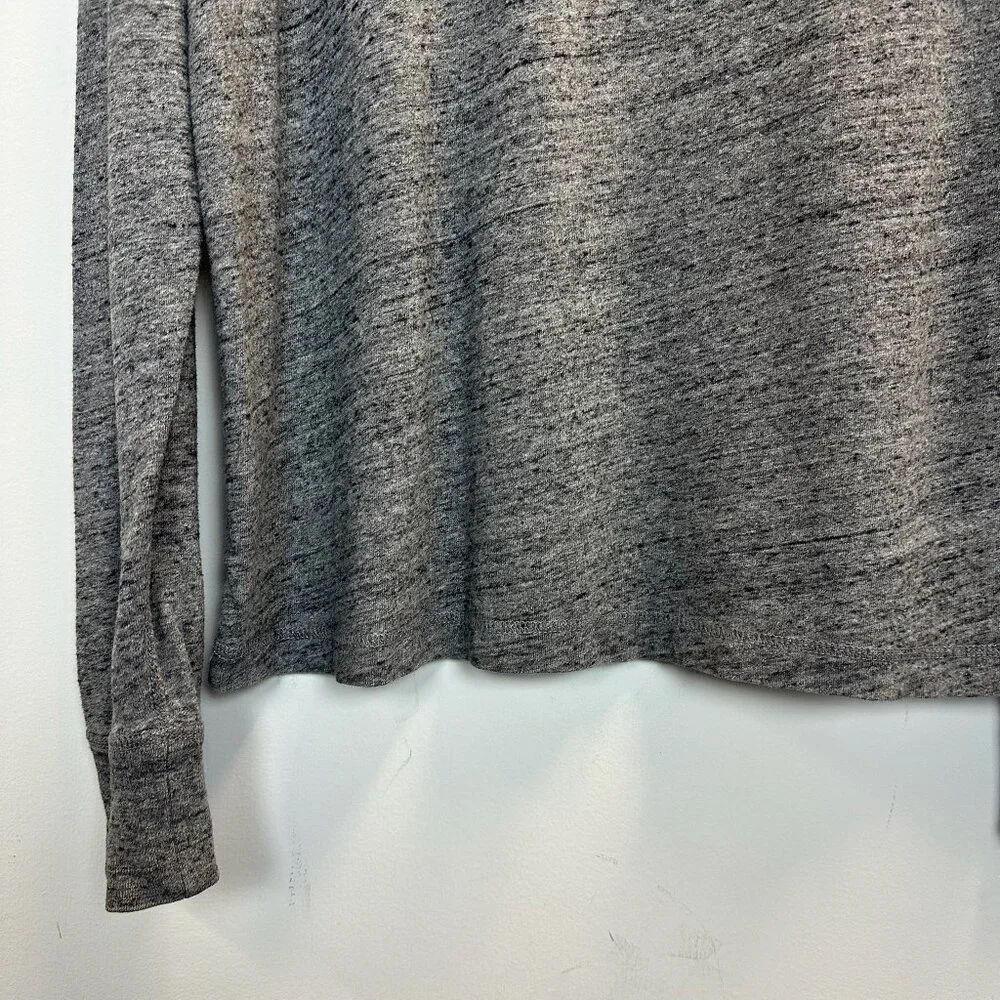 J.Crew Knit Goods Grey Heather Henley Long Sleeve Shirt Medium Slim